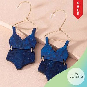 🍑Summer Sexy Deep Blue two piece swimsuit earrings